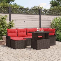 vidaXL Kerti Kanapé Szett 7 db Barna [Műanyag]: Poly Rattan