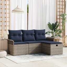 vidaXL Kerti Kanapé Szett 4 db Poli rattan