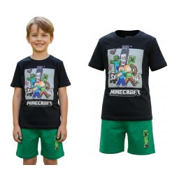 Minecraft mintás 2-részes nyári póló és rövid nadrág szett