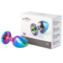 Pick & Love - színjátszó fém anál dildó strasszkővel (S méret)