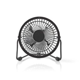 Nedis FNDK1BK10 - Fém mini ventilátor | Átmérő 10 cm | USB tápellátás | Fekete színű