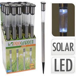 70 cm magas napelemes inox kerti lámpa LED világítással