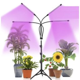 Állványos növénynevelő, palántázó lámpa 4 db LED panellel, vörös-kék fény, időzítő, USB+hálózati adapter