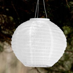 Napelemes XL Party LED Lampion, 28 cm, fehér, 1 db