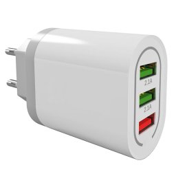 3 USB kimenetes hálózati adapter - karácsonyi fényfüzérekhez, fehér