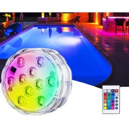 LED RGB medence lámpa, vízálló, távirányítóval, 16 szín