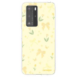 Átlátszó szilikon tok az alábbi mobiltelefonokra Huawei P40 Pro - Honey Blossom
