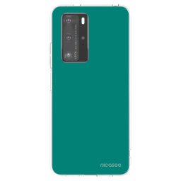 Átlátszó szilikon tok az alábbi mobiltelefonokra Huawei P40 Pro - Emerald Mist