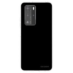 Átlátszó szilikon tok az alábbi mobiltelefonokra Huawei P40 Pro - Black Bliss