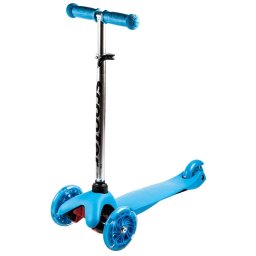 MINI SCOOTER háromkerekű robogó világító kerekekkel, kék színben