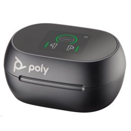 Poly Voyager Free 60 bluetooth headset, BT700 USB-C adapter, érintőképernyős töltőtáska, fekete színű