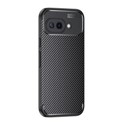 Szilikon telefonvédő (ütésállóság, légpárnás sarok, karbon minta) FEKETE Google Pixel 9a