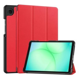 Tok álló, bőr hatású (aktív FLIP, oldalra nyíló, TRIFOLD, asztali tartó) PIROS Samsung Galaxy Tab A11 LTE (SM-X135), Galaxy Tab A11 WIFI (SM-X130)