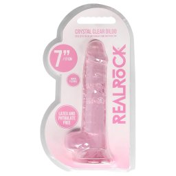 RealRock - átlátszó élethű dildó (pink, 17 cm)