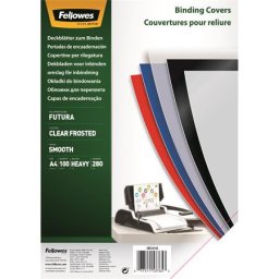 FELLOWES Előlap, A4, 280 mikron, polipropilén, matt, FELLOWES "Futura", tejfehér