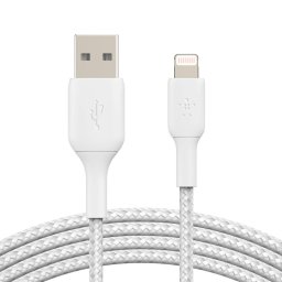 Belkin BOOST CHARGE Lightning/USB-A kábel, 3 m, fehér – strapabíró