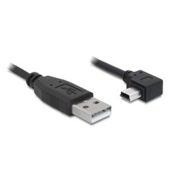 Delock kábel USB 2.0 A-csatlakozó > USB mini-B 5-tűs férfi, 2 méter, derékszögben, 2 méter
