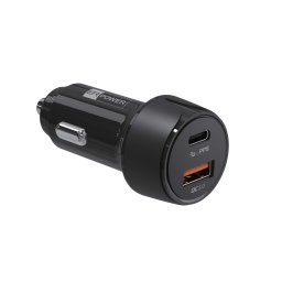 ER POWER 30W-os PD USB-C/USB-A autós töltő, fekete
