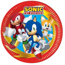 Sonic papírtányér 8 db-os 23 cm