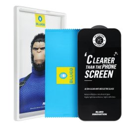 BlueO Mr. Monkey Glass Strong Premium AR tükröződésmentes edzett üveg fekete szegéllyel iPhone 17