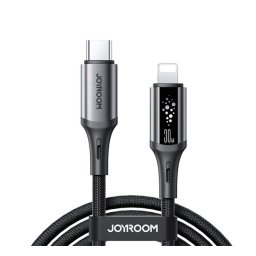 JOYROOM STARFLIGHT adatkábel (USB - lightning, 30W, PD gyorstöltő, LED jelzés, 120cm) FEKETE Apple IPAD, IPAD 2, IPAD (3rd Generation)