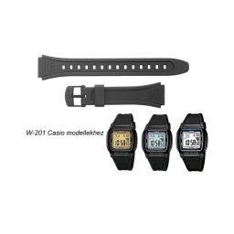 W-201 Casio fekete műanyag szíj
