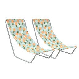 2 db összecsukható strandnyugágy szett SAND PINEAPPLE, színes