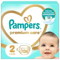 Pampers Premium Care pelenka 2, 4-8 kg, 136 db + AJÁNDÉK Baba az autóban matrica