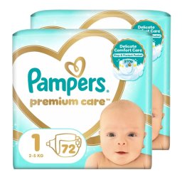 Pampers Premium Care pelenka, Újszülött 1, 2-5 kg, HAVI PELENKACSOMAG 144 db + AJÁNDÉK Baba az autóban matrica