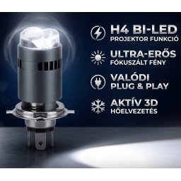 L3 Bi-Lens H4 Projektoros LED Motorkerékpár