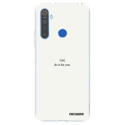 Átlátszó szilikon tok az alábbi mobiltelefonokra Realme 5 - Girl, do it for you