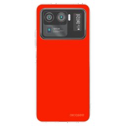 Átlátszó szilikon tok az alábbi mobiltelefonokra Xiaomi Mi 11 Ultra - Maranello Red