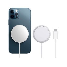 1stCOOL vezeték nélküli QI töltő 15W, hordozható, mágneses, MagSafe kompatibilis, fehér színben