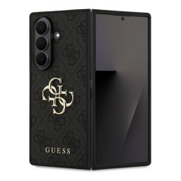 GUESS 4G BIG LOGO szilikon telefonvédő (ütésállóság, bőr hatású hátlap) FEKETE Samsung Galaxy Z Fold7 (SM-F966)