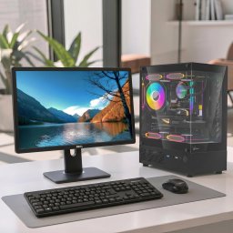 Komplett Gamer PC Szett Formula V Line Crystal i3-14100F/16GB/512GB NVMe SSD/RTX3050 6GB + Dell P2212H 22" FHD Monitor + Meetion MT-C100 Vezetékes Billentyűzet+Egér