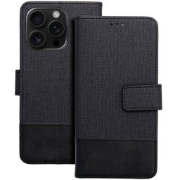 Gomma Xiaomi Redmi Note 14 4G flip/oldalra nyíló tok kártyatartó résszel, fekete