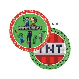 Papír tányér, Minecraft, 23 cm, 8 db/cs