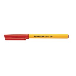 STAEDTLER Golyóstoll, 0,3 mm, kupakos, STAEDTLER "Stick 430 F", piros
