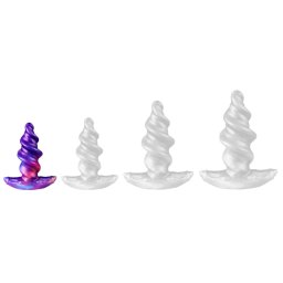 Anl plug Spirlos textrval 9 cm szilikon fekete XS mret