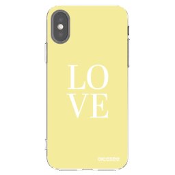 Átlátszó szilikon tok az alábbi mobiltelefonokra Apple iPhone X/XS - Love