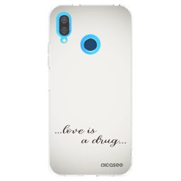 Átlátszó szilikon tok az alábbi mobiltelefonokra Huawei P20 Lite - Love is a drug