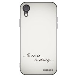 Fekete szilikon tok az alábbi mobiltelefonokra Apple iPhone XR - Love is a drug
