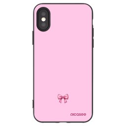 Fekete szilikon tok az alábbi mobiltelefonokra Apple iPhone X/XS - Blush bow