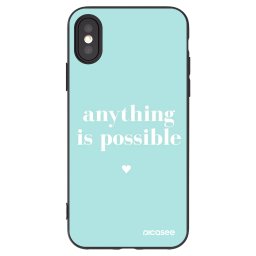 Fekete szilikon tok az alábbi mobiltelefonokra Apple iPhone X/XS - Anything is possible