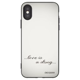 Fekete szilikon tok az alábbi mobiltelefonokra Apple iPhone X/XS - Love is a drug