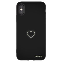 Fekete szilikon tok az alábbi mobiltelefonokra Apple iPhone X/XS - Heart