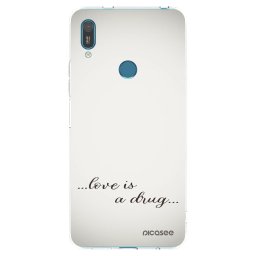 Átlátszó szilikon tok az alábbi mobiltelefonokra Huawei Y7 2019 - Love is a drug