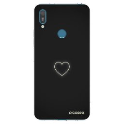 Átlátszó szilikon tok az alábbi mobiltelefonokra Huawei Y7 2019 - Heart
