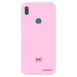 Átlátszó szilikon tok az alábbi mobiltelefonokra Huawei Y6 2019 - Blush bow
