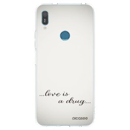 Átlátszó szilikon tok az alábbi mobiltelefonokra Huawei Y6 2019 - Love is a drug